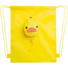 Kissa Foldable Drawstring Bag Yellow Open